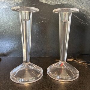 Mikasa Clear Glass Candle Holders